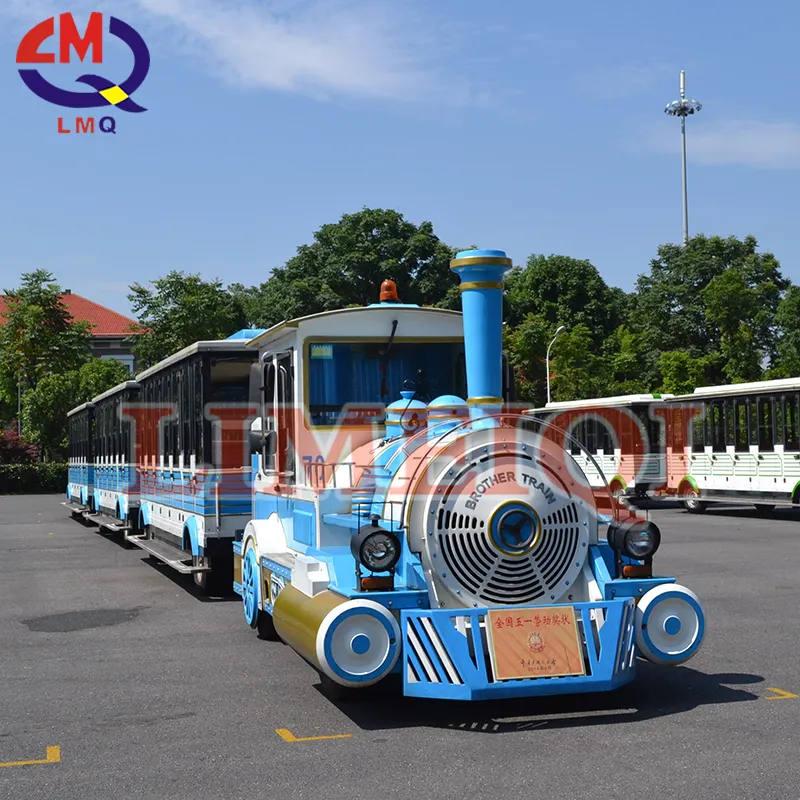 Attrazioni parco divertimenti giro mini treno elettrico senza cingoli per bambini