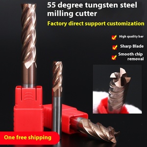 4-Blade alaşım freze kesicisi 55-Degree Tungsten çelik uzatılmış düz şaft düz kesici çelik kaplı parmak freze çakısı freze kesicisi için - Product Image 2