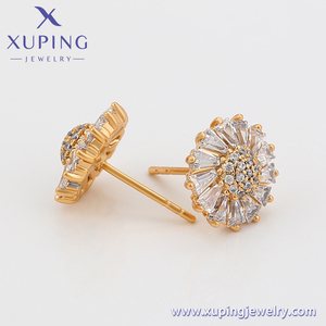 S00041720 Xuping Jewelry Elegant, Fashionable, Exquisite Crystal Flower 18K Gold Exquisite <strong>Frantic</strong> Event Earrings