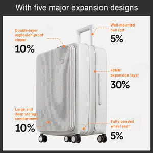 2025 Mới Nhất Bánh Xe Hiện Đại Vali Bên Mở Công Suất Lớn 20 24 26 Inch Carry-Ons Cứng Vỏ Mở Rộng Túi Hành Lý - Product Image 4