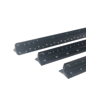 6'' 12'' Aluminum Triangular Measuring Scale Ruler for Blueprint Students <strong>Architects</strong> Draftsman Engineer - Product Image 1