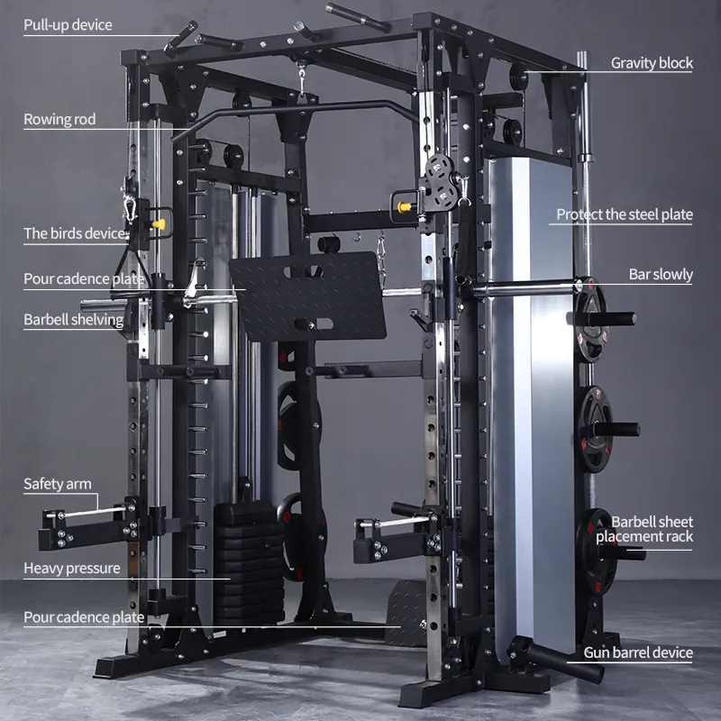 Commercial Gym Fitness Equipment Multi-Function Station Power Squat Rack   Smith Machine