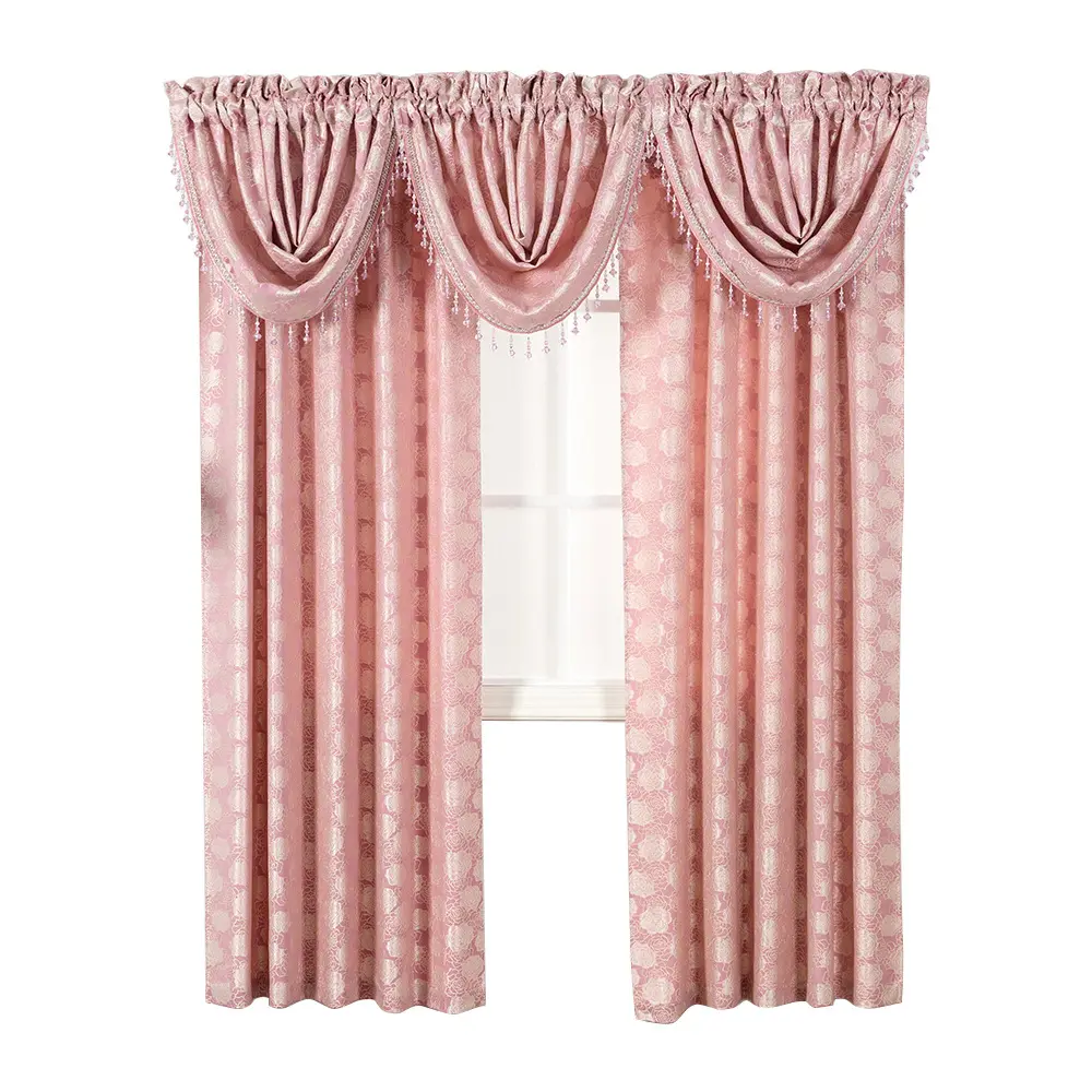 Impresión sombreado bordado gasa fina diseño transparente cortinas modernas de lujo