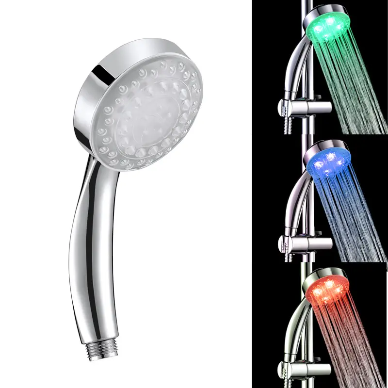 LED 3 spruzzatore che cambia colore soffione doccia bagno soffione doccia a pioggia cromato popolare LED