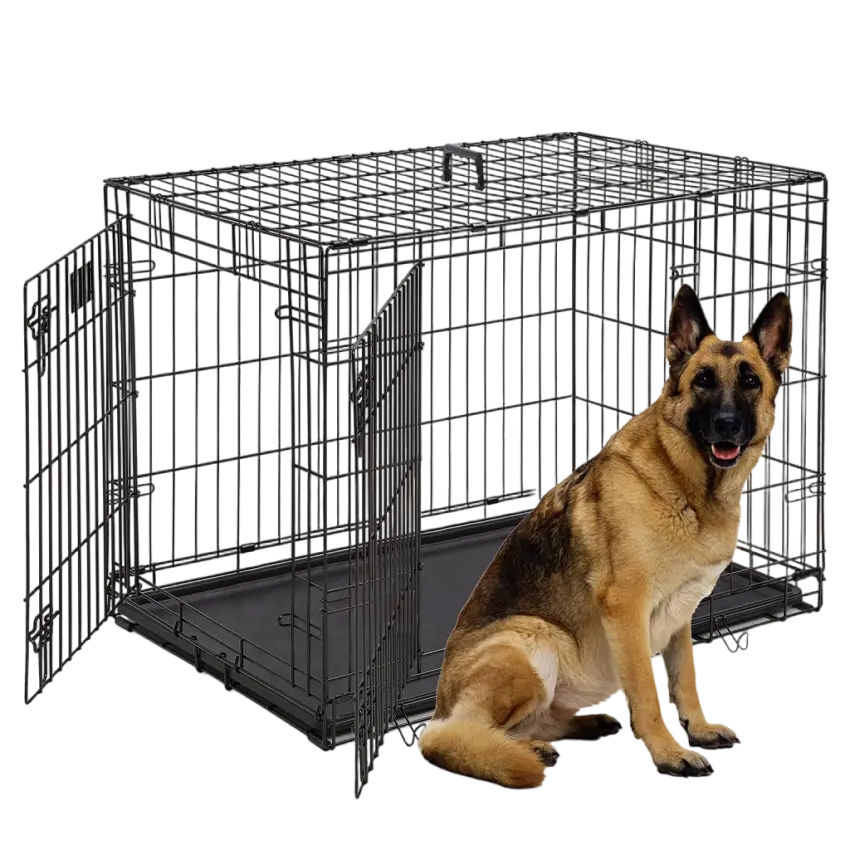 48'' Foldable Collapsible Metal Large Xxl Dog Cage Metal Kennels, Stackable Dog Cages For Large Dog, Wholesale Dog Crate