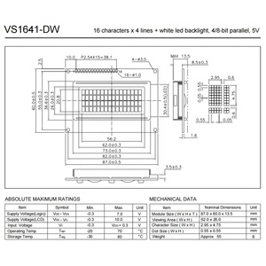 <strong>Character</strong> <strong>Lcd</strong> <strong>Display</strong> 1604 White Led Backlight SPLC780D1 <strong>Lcd</strong> Controller <strong>Display</strong> 16x4 <strong>Character</strong> <strong>Module</strong> - Product Image 2