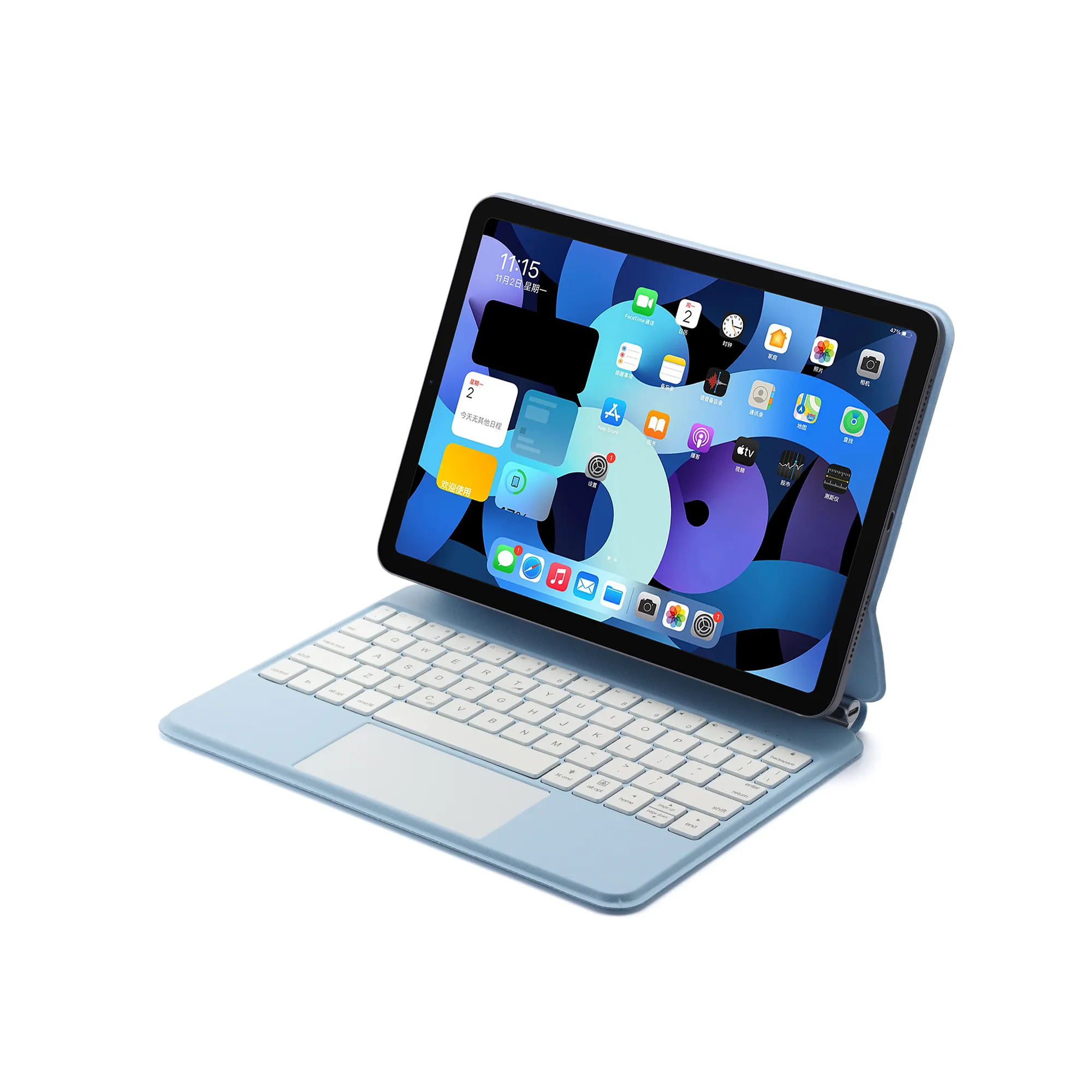 Sarung Keyboard ajaib magnetik Keyboard Touchpad, lampu latar nirkabel, Sarung untuk Apple iPad Pro 2022/2021/2020/2018 iPad 11 "& 2022/202
