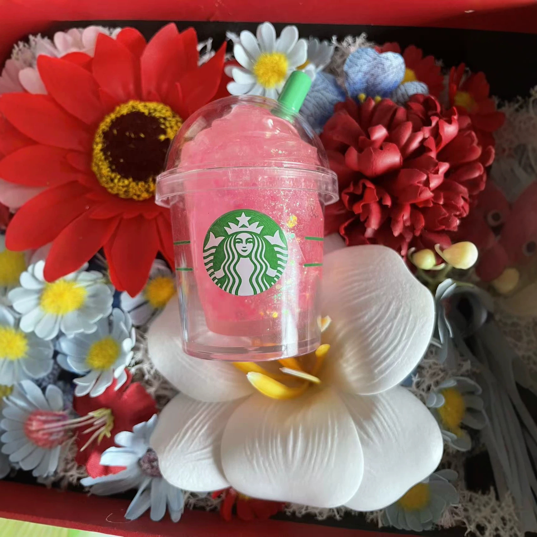 Mini tasse de lait starbucks rose-maltose-50g