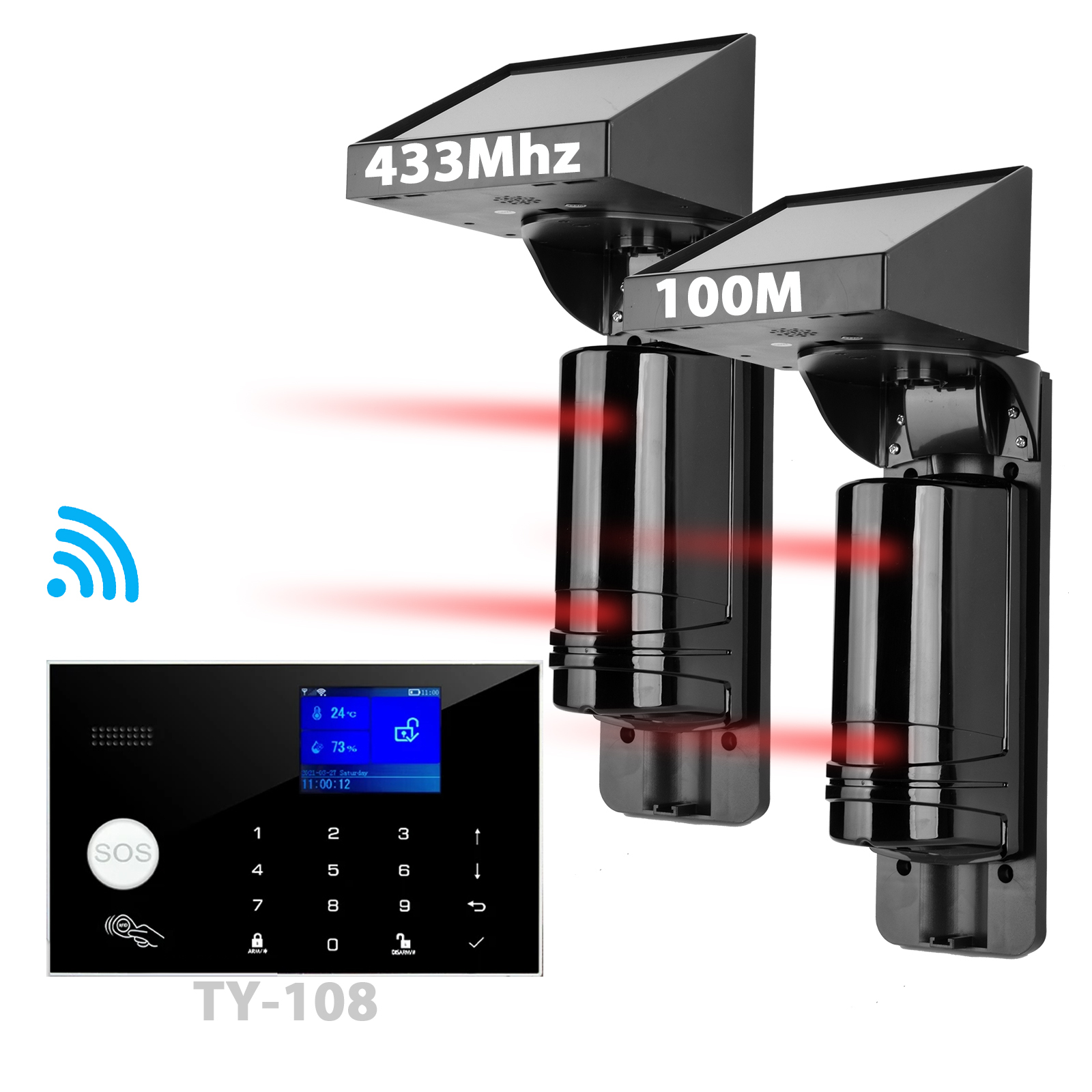 Black 2 beams alarm kit E