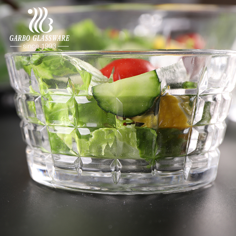 8inch Apple Engraved Edge Glass Desert Bowl salad bowl
