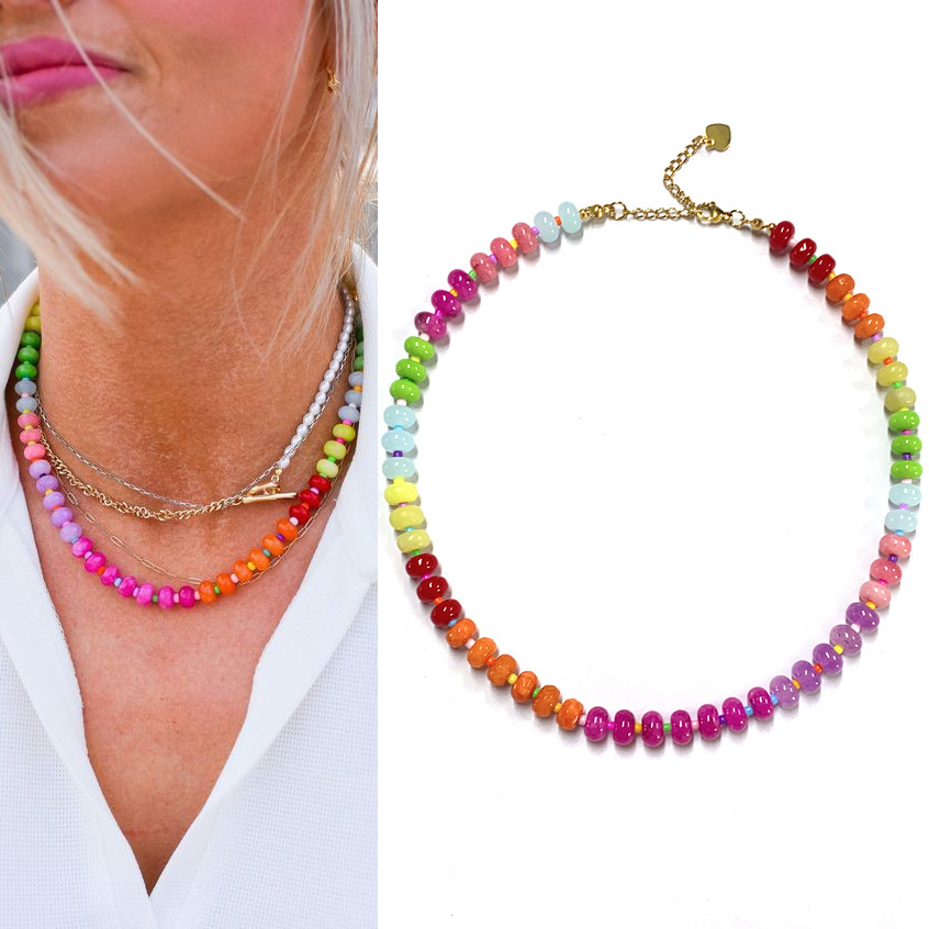 Spring blossoms and autumn fruits necklace 40+5cm