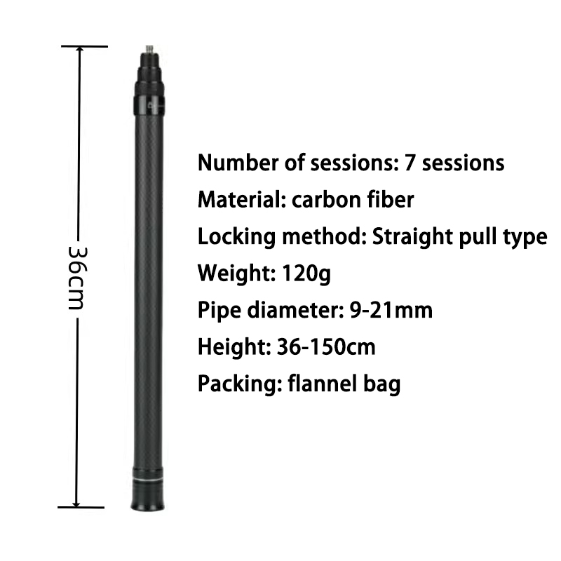 Tige en fibre de carbone noire de 1,5 m