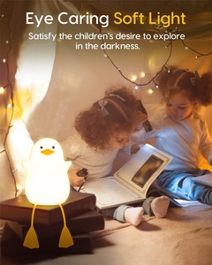 Sevimli ördek çocuk yatak odası için Led silikon yumuşak gece lambası başucu masa lambası USB şarj edilebilir MINI bebek kreş işık