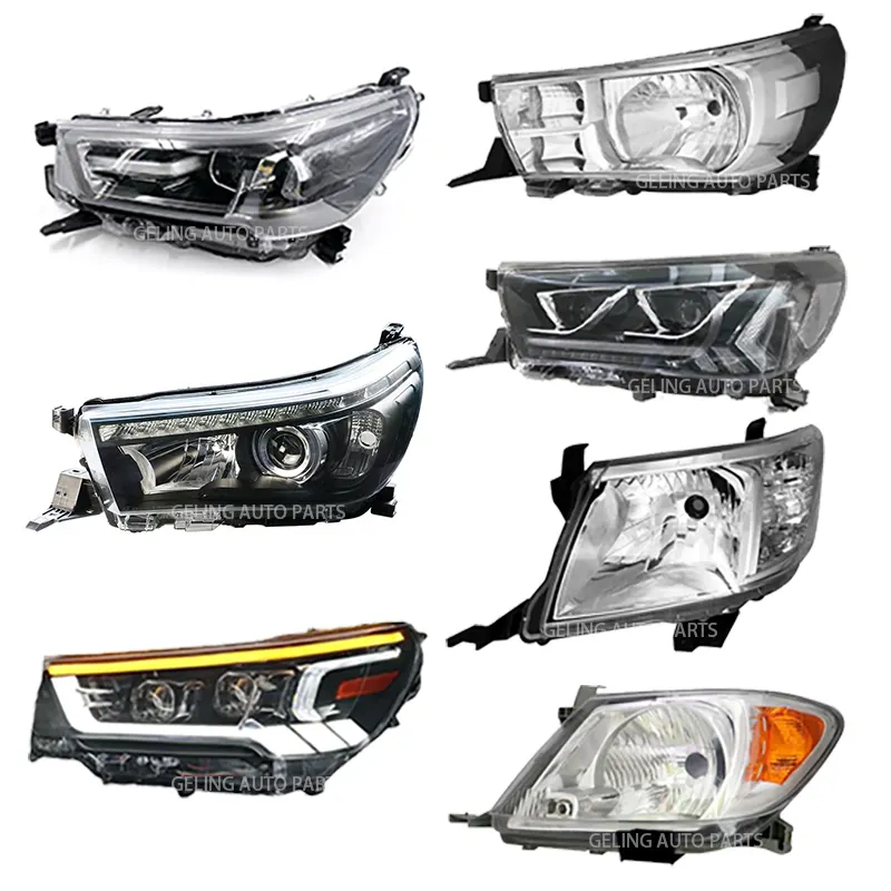 Auto acessórios DRL Turn Signal luz led farol lâmpada de cabeça para toyota hilux revo rocco vigo 2004 2008 2012-2015 2016-2020