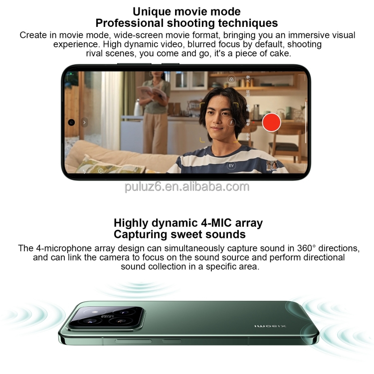スマートフォン本体 Xiaomi 14 HyperOS EU rom Xiaomi 14 12GB+256GB 5G Smart Phone with AMOLED Display