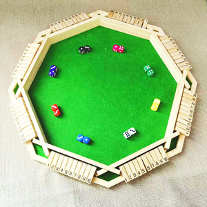 YUCI yeni 8-Player flop satranç klasik ahşap kapattı kutusu cilalı zar ve satranç oyunları eğitici oyuncak flop oyunu kids 'parti için