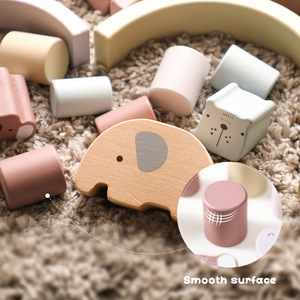 Hot Selling Animal <strong>Pattern</strong> Wooden Teething Colorful Teethers Baby Stacking Toys Non Toxic <strong>Building</strong> Stacker <strong>Blocks</strong> - Product Image 3