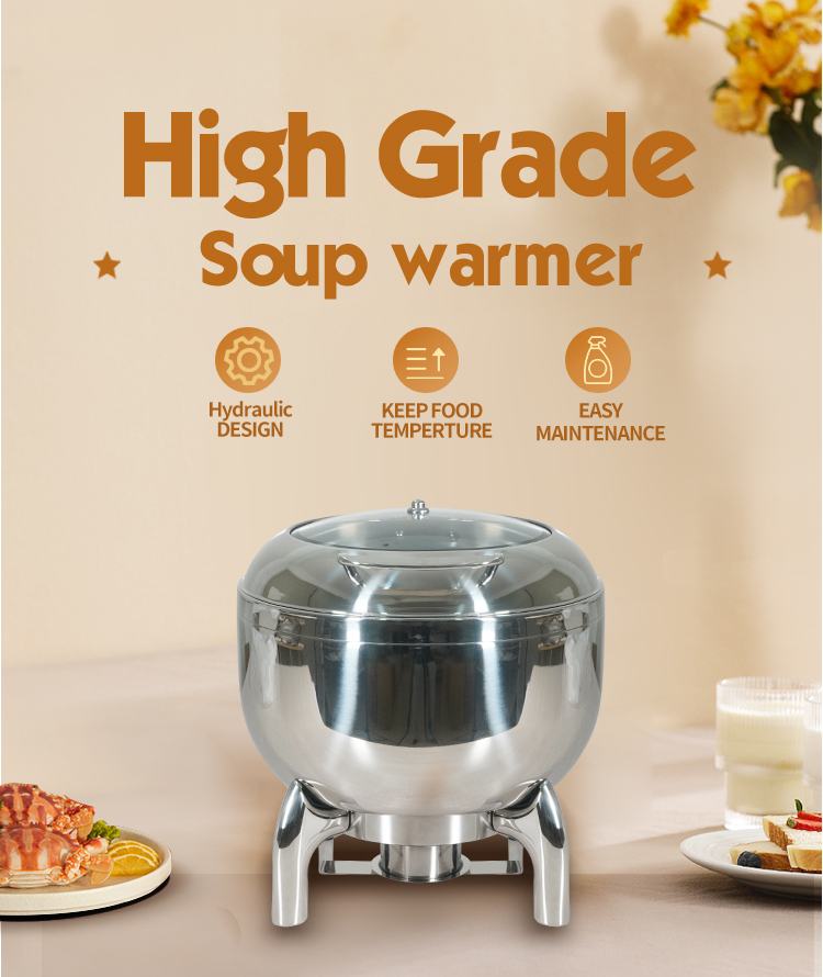 Modern chafing dish 14 liter food soup warmer station set Soup warmer kettle