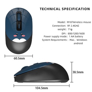 Durevole ricarica Wireless Mouse 2.4Ghz Gaming Office universale Laptop Computer Desktop USB ottico piccolo e carino - Product Image 4