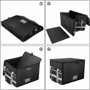 <strong>File</strong> <strong>Box</strong> <strong>with</strong> Lock, Fireproof Document <strong>Box</strong> <strong>with</strong> Zipper Lid, Collapsible <strong>File</strong> Storage Organizer <strong>Box</strong> Filing <strong>Box</strong> <strong>with</strong> <strong>Handle</strong>