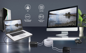 VCOM自动匹配1080P HDMI扩展器200米环路输出Cat5e Cat6 TX RX发射器接收器，带KVM开关 - Product Image 5