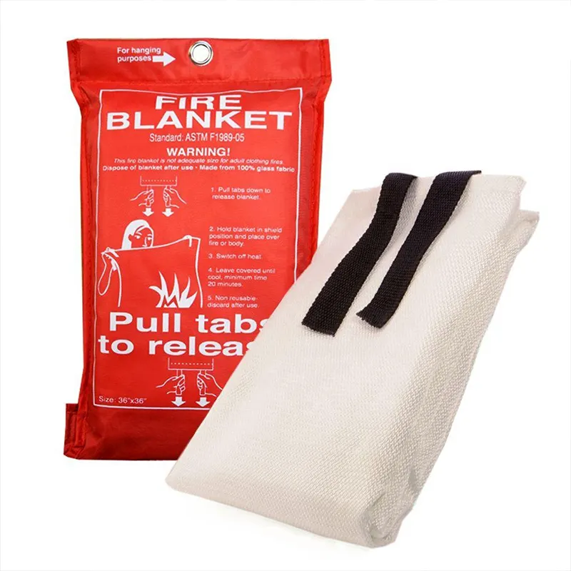 सिलिकॉन लेपित अग्निरोधी 1*1 100% फाइबरग्लास कपड़ा आग प्रतिरोधी कंबल आपातकालीन आग कंबल