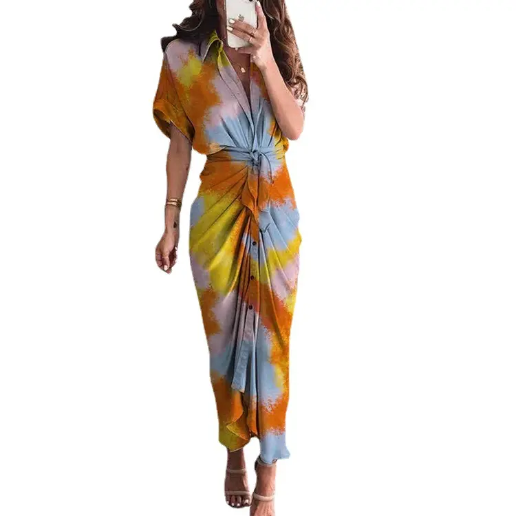 2023 estate donna Sexy elegante tie dye abiti moda stampa abiti