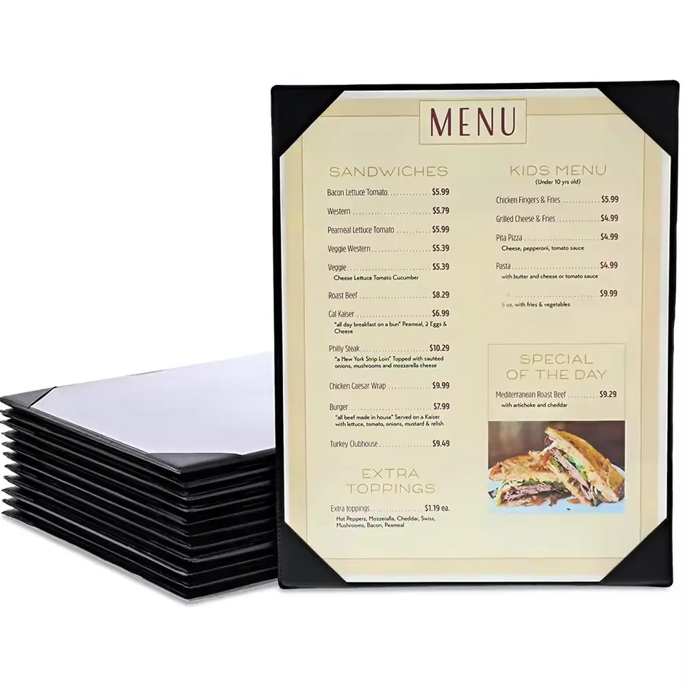 Menu impermeabile libro in pelle copertine utilizzato per Hotel bar ristorante