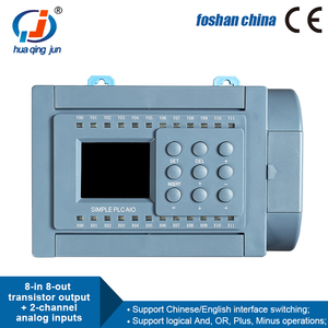 Huaqingjun 8DI 8DO Transistor Output PLC 2AI 0-5V 0-10V controllore logico programmabile per sensori analogici