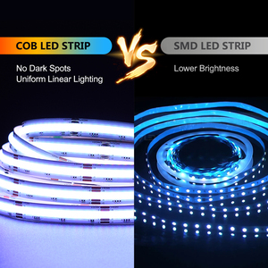 DC24V COB RGB/RGBIC <span class=keywords><strong>LED</strong></span>ストリップ防水IP67 Rgb Cob <span class=keywords><strong>LED</strong></span>ストリップ幅10mm <span class=keywords><strong>PCB</strong></span> 840LED/Mスマートアドレス指定可能UL CE COB <span class=keywords><strong>LED</strong></span>ストリップ