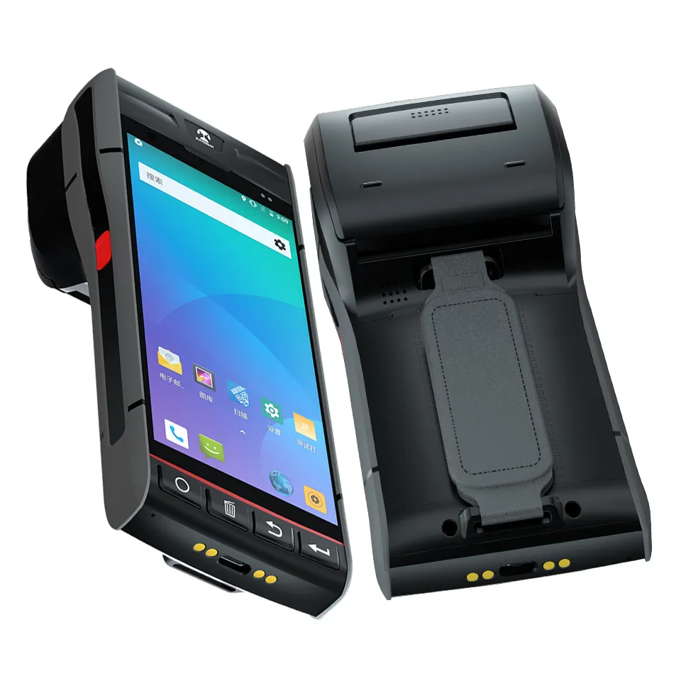 Pda in ấn 5.5 inch toàn màn hình PDA Máy Quét Mã Vạch NFC Reader Android cầm tay PDA với máy in