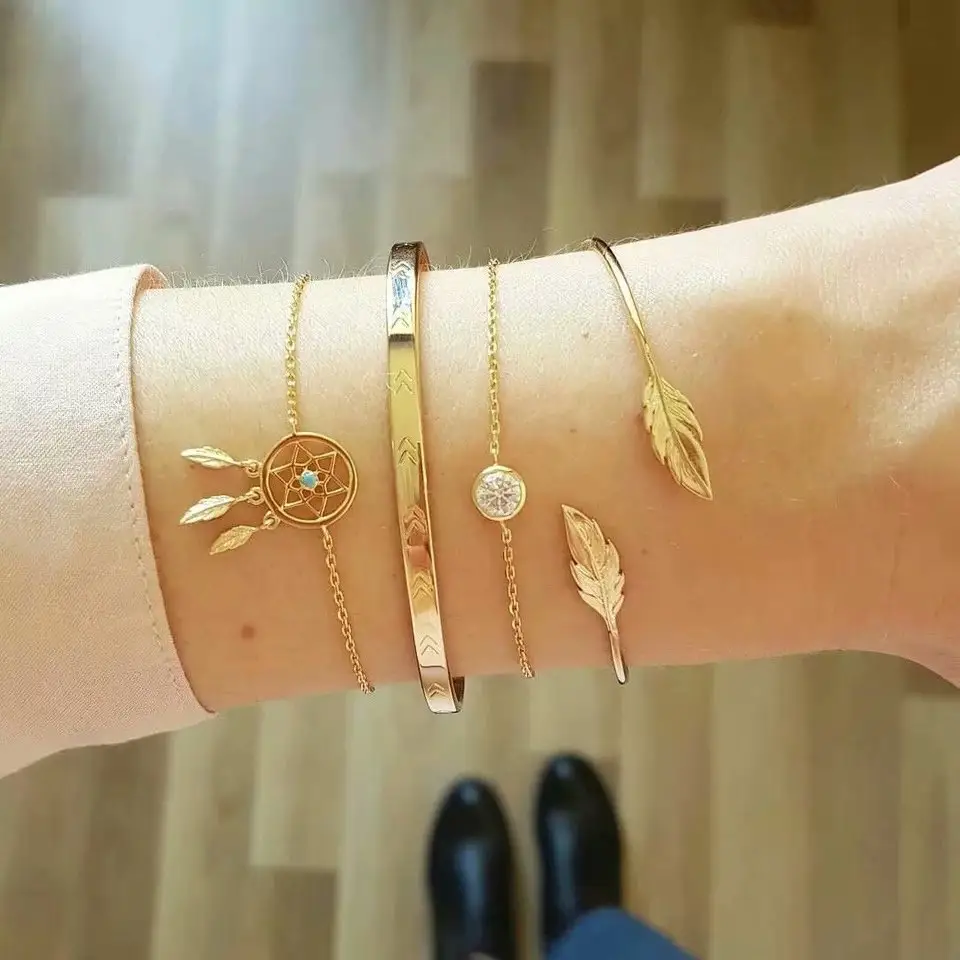 Fashion gold dream catcher bracelet Set for women wholesale N99135