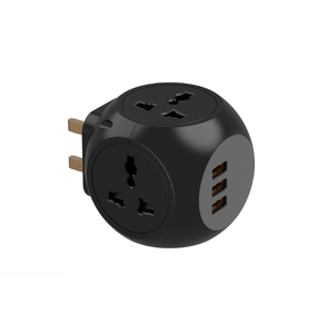 13A USB端口英国插头4通用插座立方体适配器，带3个USB a输出端口4个交流插座塑料电源插座产品名称