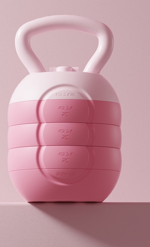 Kettlebell rose de 2 à 10 kg - poids ajustable