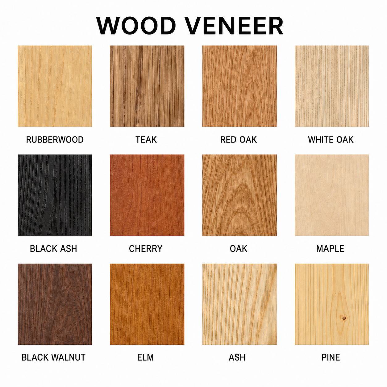 Custom Wood Veneer (See Chart)