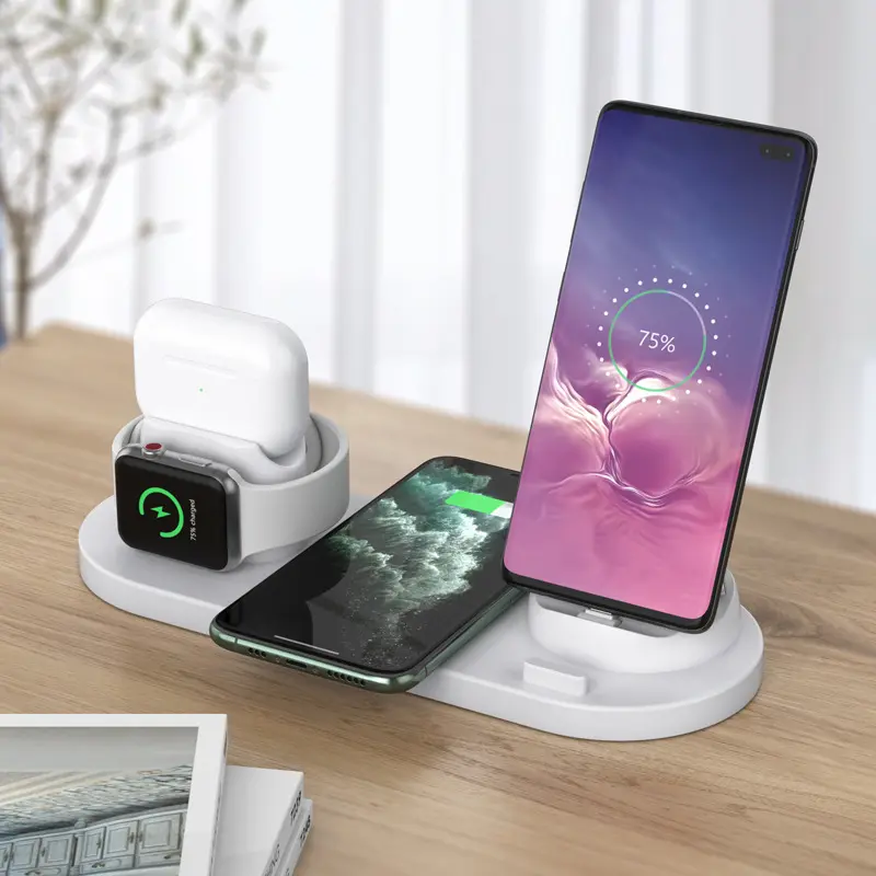 Caricabatterie wireless 6-in-1 Apple iPhone Airpods orologio caricabatterie wireless multifunzione