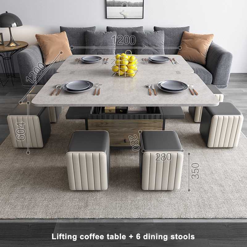 Table basse + 6 tabourets