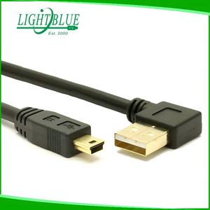 通用串行总线A至迷你通用串行总线电缆90度左角数据同步充电线，用于下一个底座仪表盘凸轮汽车全球定位系统导航器数字录像机数码相机 - Product Image 2