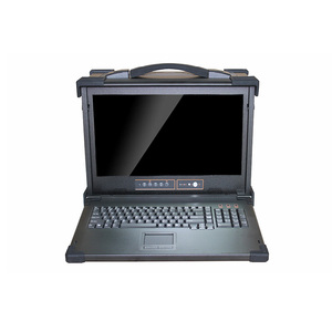Ordenador portátil resistente portátil de grado Industrial de 15,6 pulgadas Soporte descendente de aleación de Al dual VGA CPU I7/i5/I3 LCD Ordenador industrial