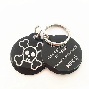 Benutzer definierte gedruckte NFC Pet Smart Tag Münze Programmier bare Urne und QR-Code Epoxy NFC Pet ID Tag Stick für Katzen hund mit Metallringen - Product Image 4