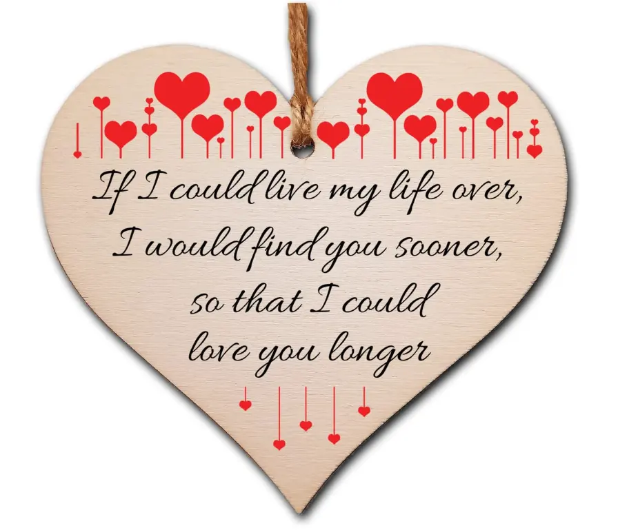 Placa de corazón colgante de madera para el Día de San Valentín, regalo para tu corazón de amor, cartel de madera, cita de amistad, regalo para ella para él
