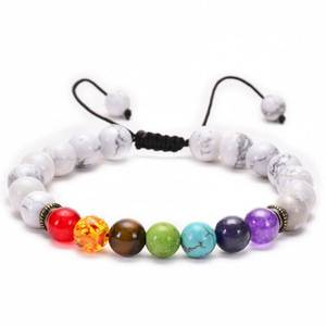 Lava Rock 7 Chakrasエッセンシャルオイルディフューザー男性宝石ブレスレットカラフルなすべての天然織りブレスレットメーカーデザイン