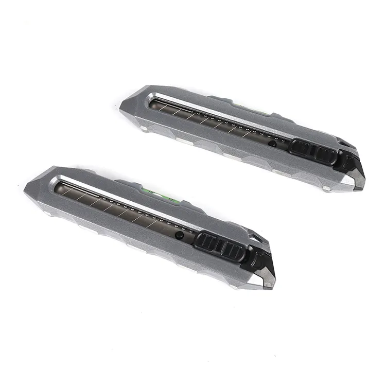Measuring Heavy Duty Metal Retractable Box Cutter Knife Multipurpose Utility Knife with Level and Ruler