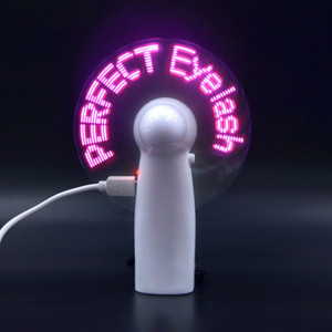 พัดลม USB ขนาดเล็กแบบชาร์จไฟได้พร้อมไฟ LED กะพริบข้อความข้อความโลโก้แบบพกพา - Product Image 4