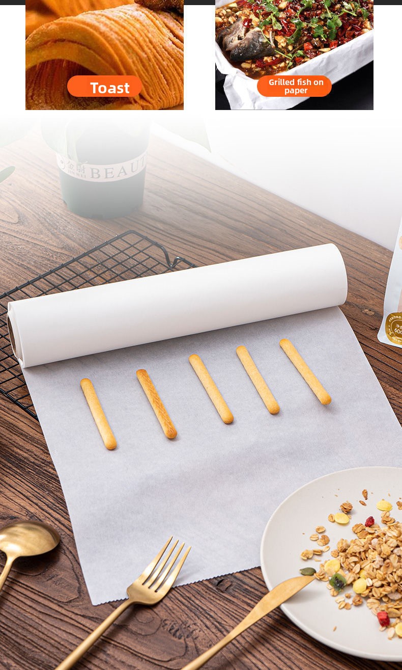 White baking paper 45cm100m-metal serrated edges