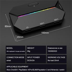 G6LRGBゲーミングキーボードマウスコンバーターアダプタースイッチ用有線ゲームコントローラーアダプターXboxOne PS4 PS3 PS5 - Product Image 4