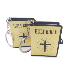 <strong>Mini</strong> Holy <strong>Bible</strong> Key Chain Promotion Jesus Religious 6.5*5cm Book Key Ring Orthodox English Version Small Book Keychainch - Product Image 1