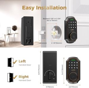 Keyless Entry Smart Lock 100 Code 16 Anti-Peeping-Passwort Elektronische Tastatur Riegel Einfache Installation Zink-Alarm mit niedriger Batterie - Product Image 6