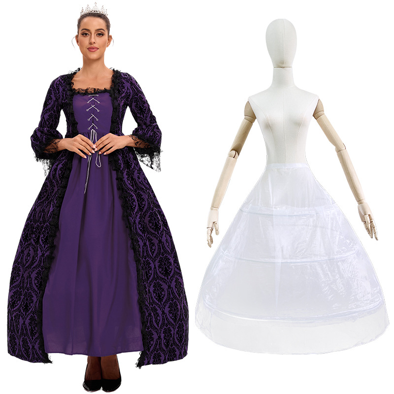 Robe violette + grande crinoline