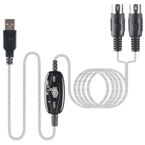 USB a MIDI Cable convertidor de Cable 2 en 1 PC a la música Estudio de interfaz de teclado de Cable macho controlador de adaptador de Cable